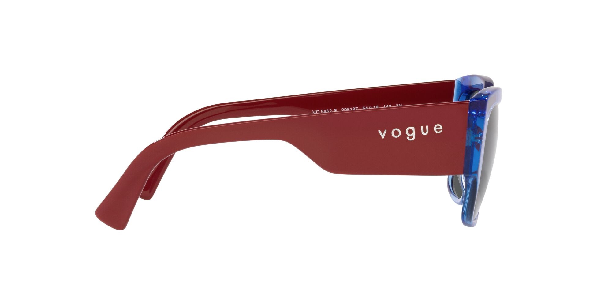 Sonnenbrillen Vogue VO 5462S (295187) farbe blu trasparente form quadratisch gläser grigio scuro