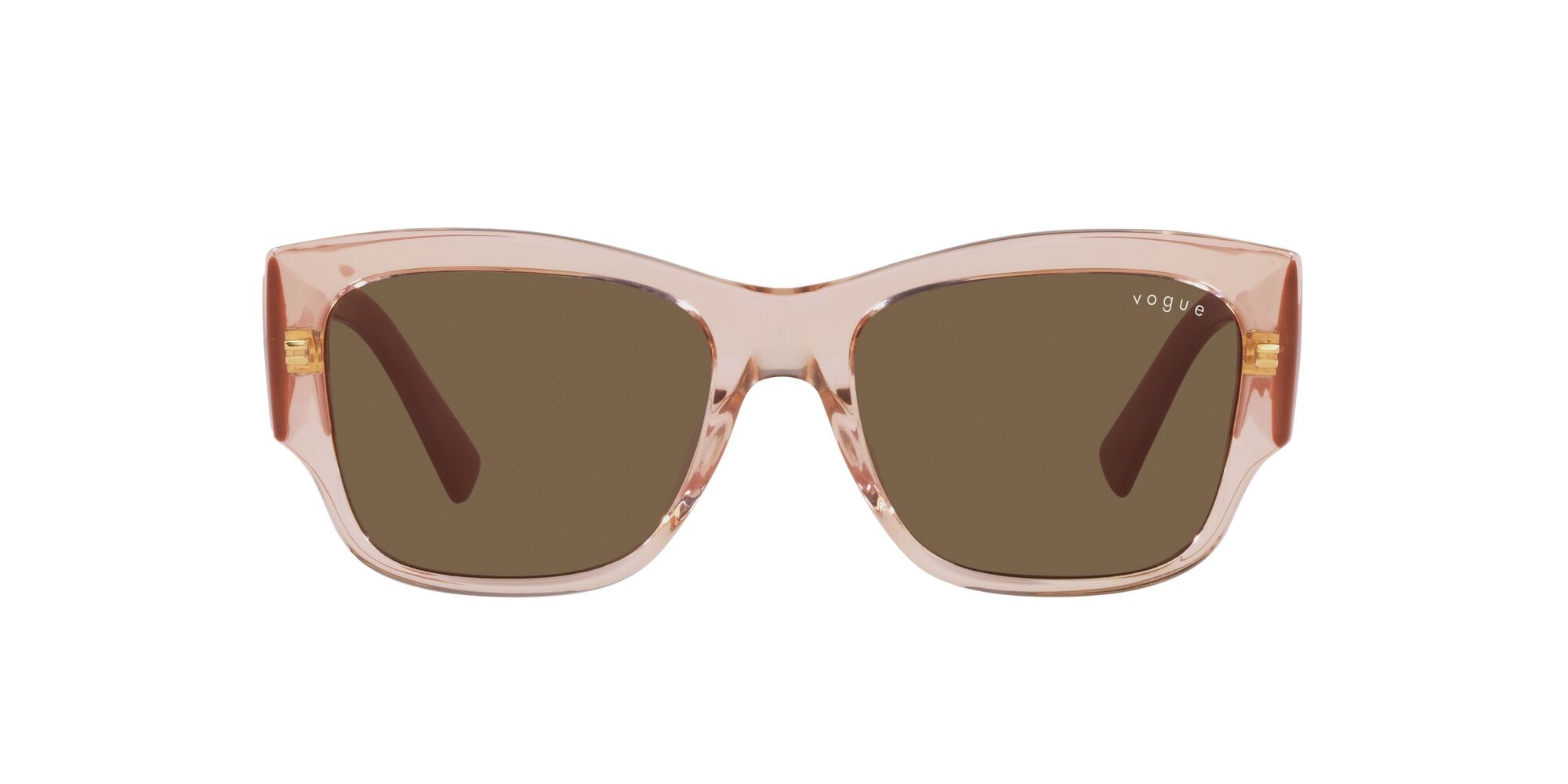 Sunglasses Vogue VO 5462S (295473) color pesca trasparente shape square lenses marrone scuro