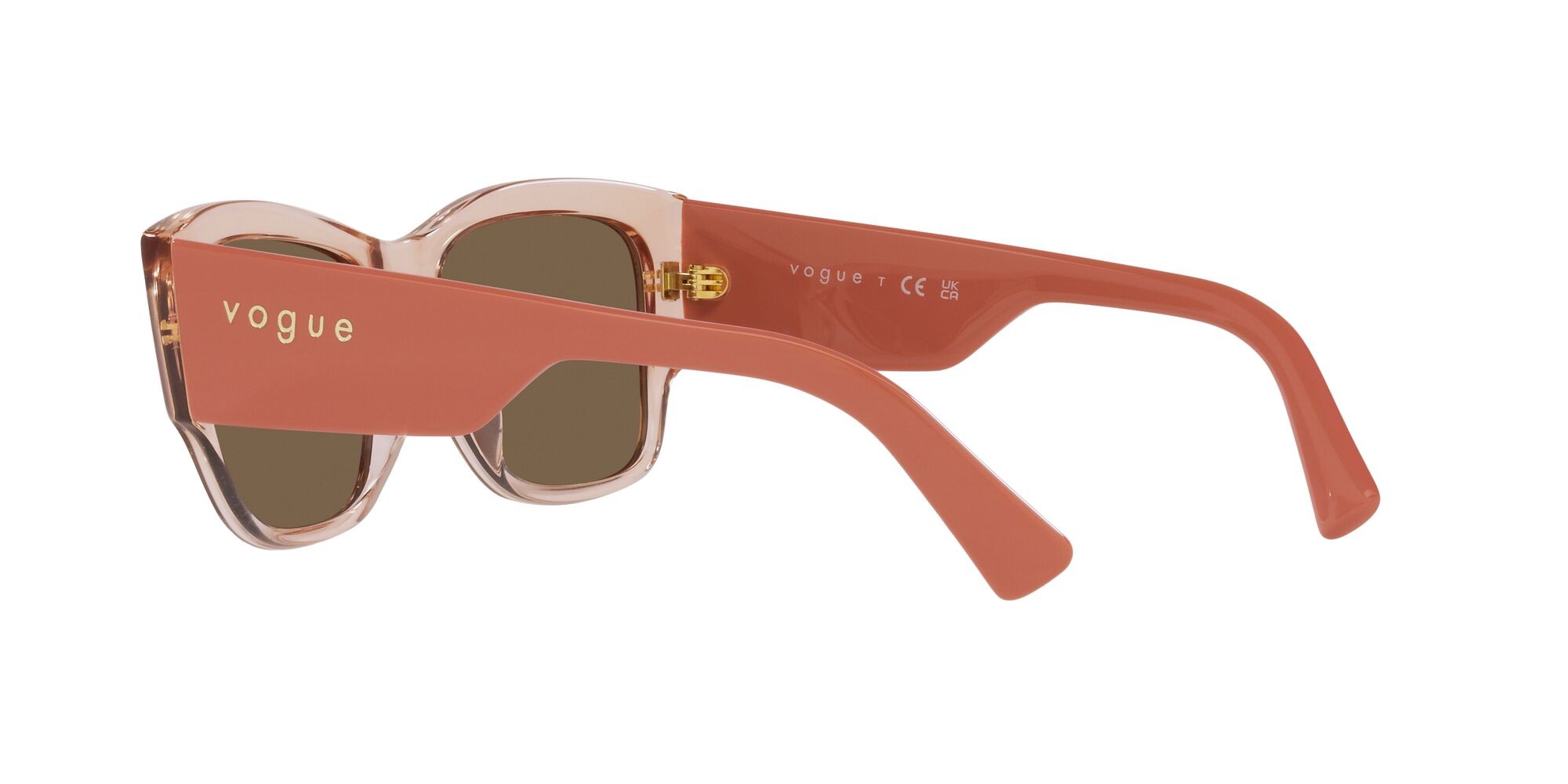Sunglasses Vogue VO 5462S (295473) color pesca trasparente shape square lenses marrone scuro