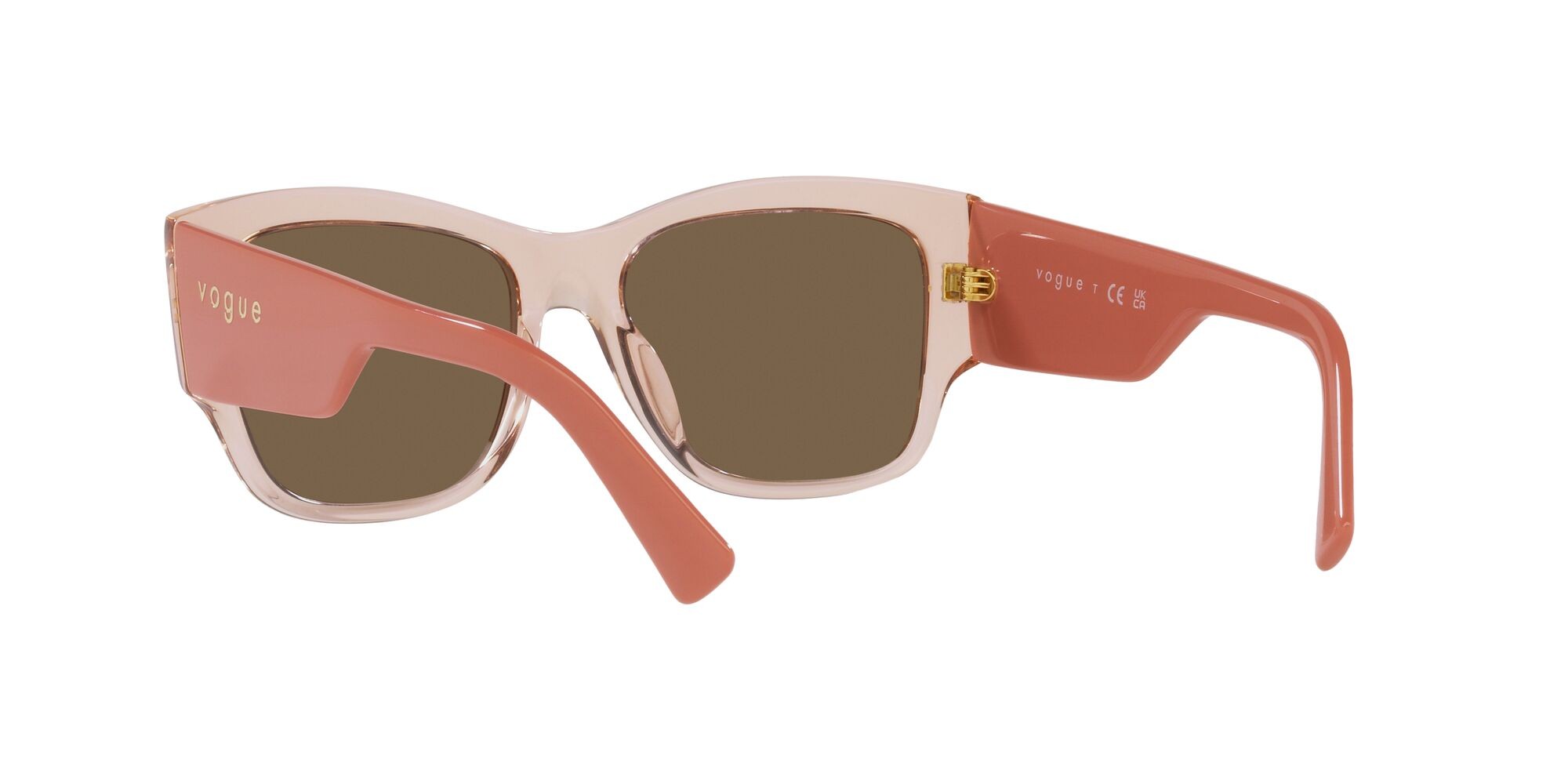 Sunglasses Vogue VO 5462S (295473) color pesca trasparente shape square lenses marrone scuro