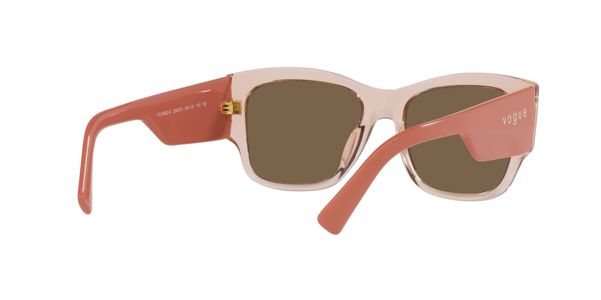 Sunglasses Vogue VO 5462S (295473) color pesca trasparente shape square lenses marrone scuro