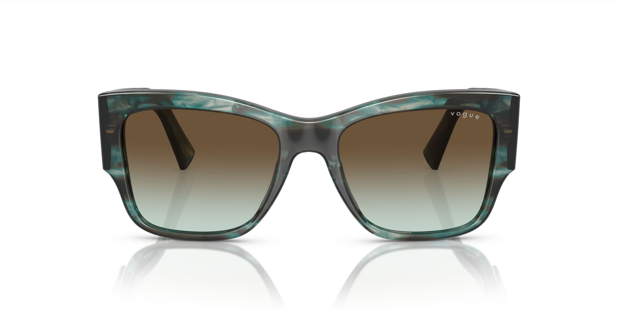 Occhiali da sole Vogue VO 5462S (3088E8) colore havana verde forma quadrato lenti verde sfumato marrone scuro