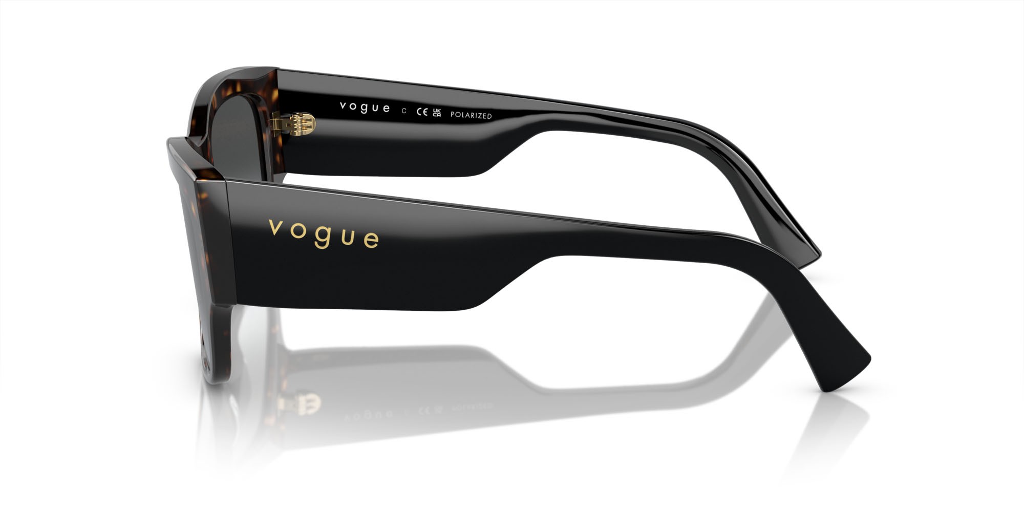 Sunglasses Vogue VO 5462S (W656T3) color havana scuro shape square lenses polarizzata grigio sfumato grigio scuro