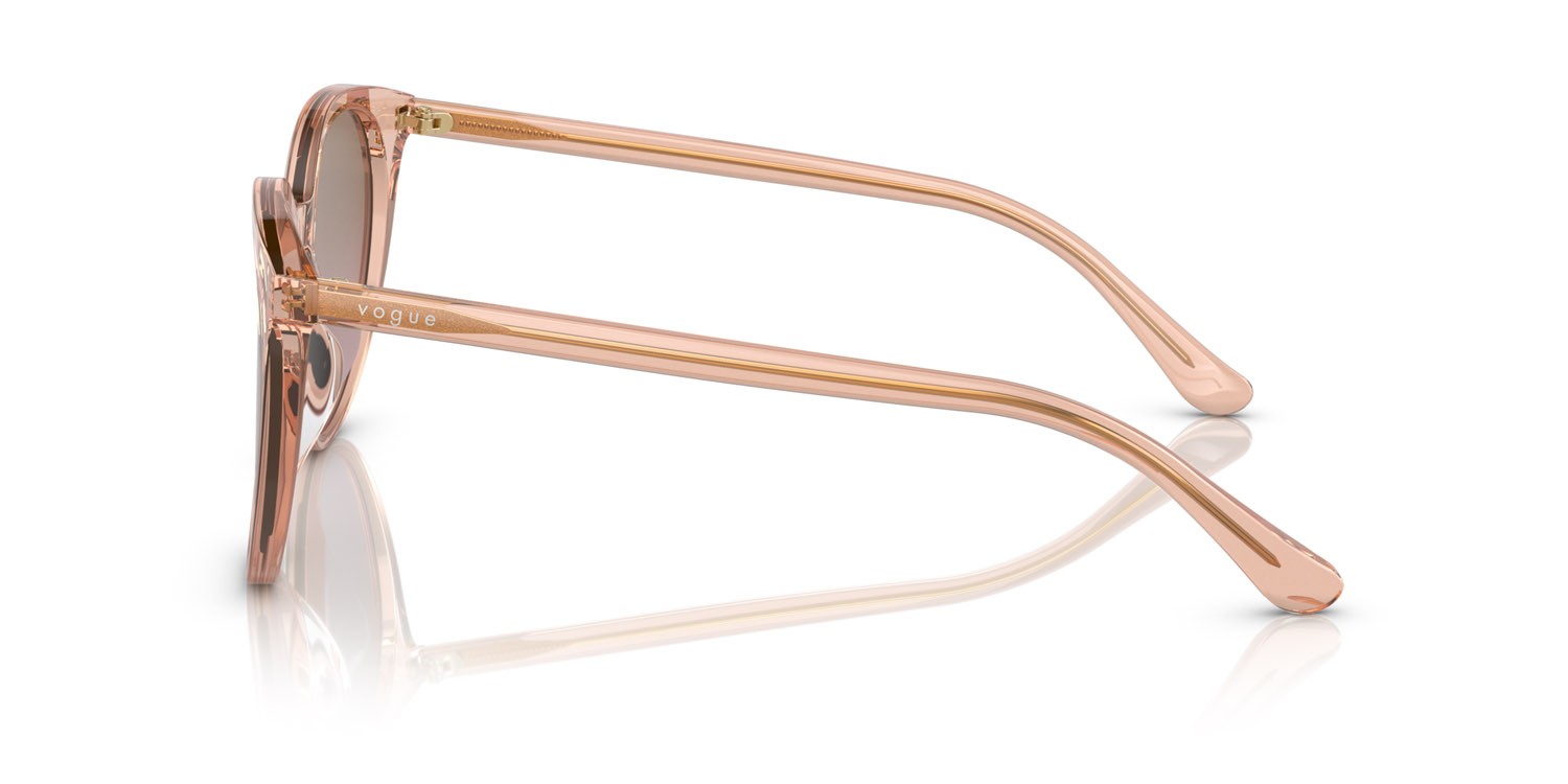 Sunglasses Vogue VO 5468SD (295414) color pesca trasparente shape round lenses violetto sfumato marrone