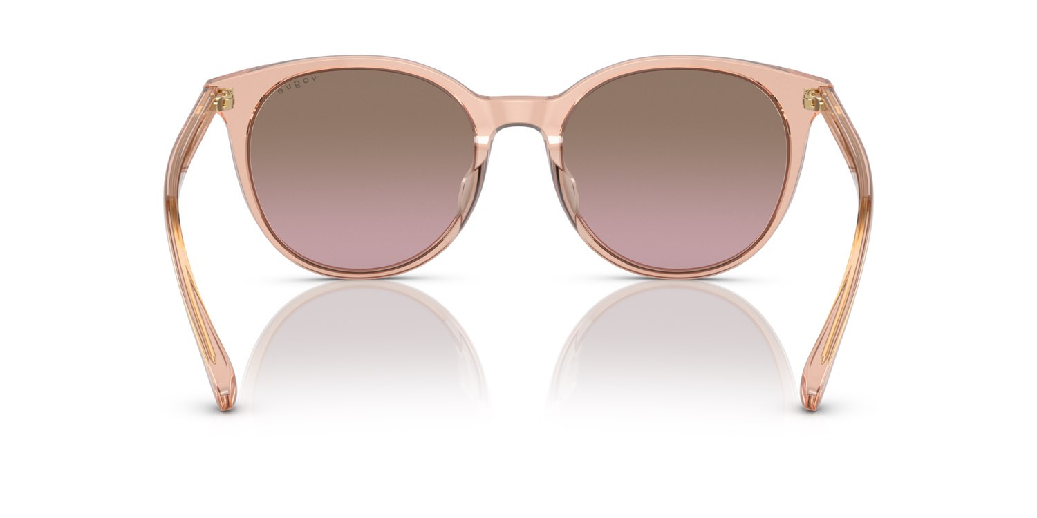 Sunglasses Vogue VO 5468SD (295414) color pesca trasparente shape round lenses violetto sfumato marrone