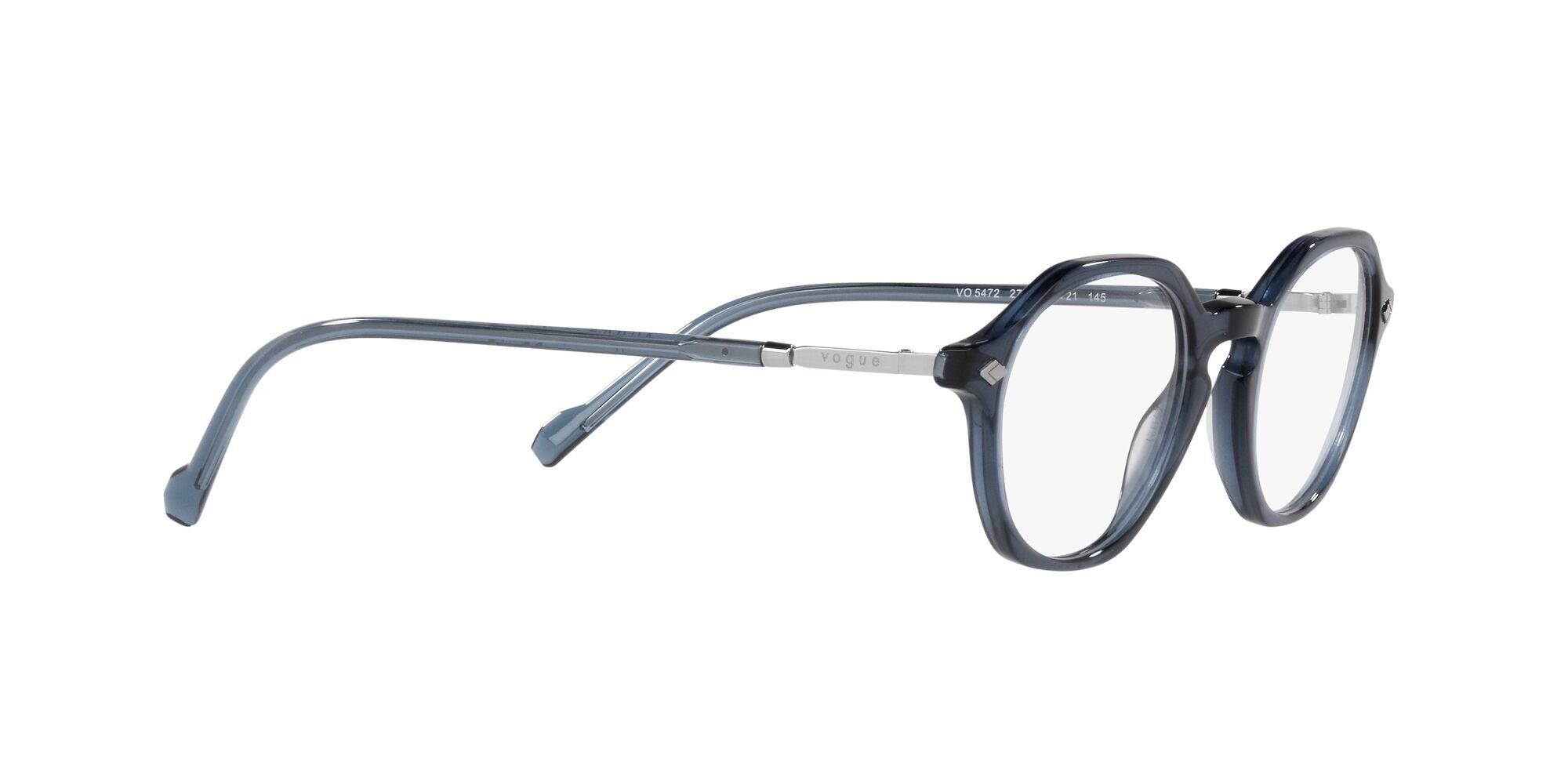 Eyeglasses Vogue VO 5472 (2760) color blu trasparente shape irregular lenses lente demo