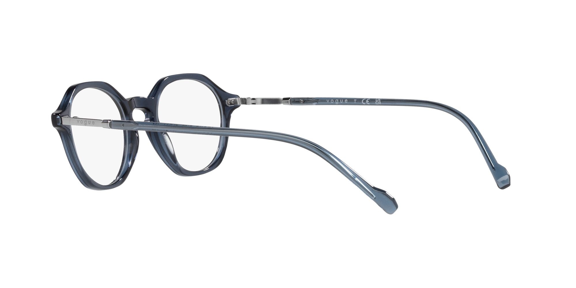 Eyeglasses Vogue VO 5472 (2760) color blu trasparente shape irregular lenses lente demo