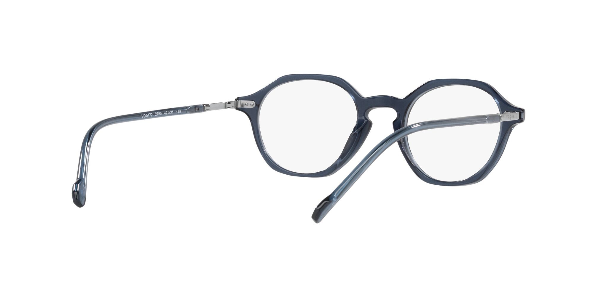 Eyeglasses Vogue VO 5472 (2760) color blu trasparente shape irregular lenses lente demo