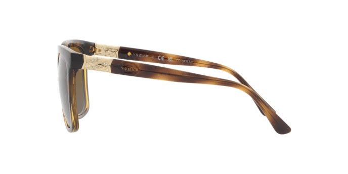 Occhiali da sole Vogue VO 5476SB (W656T5) colore havana scuro forma quadrato lenti polarizzata grigio sfumato marrone