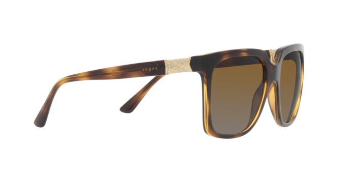 Occhiali da sole Vogue VO 5476SB (W656T5) colore havana scuro forma quadrato lenti polarizzata grigio sfumato marrone