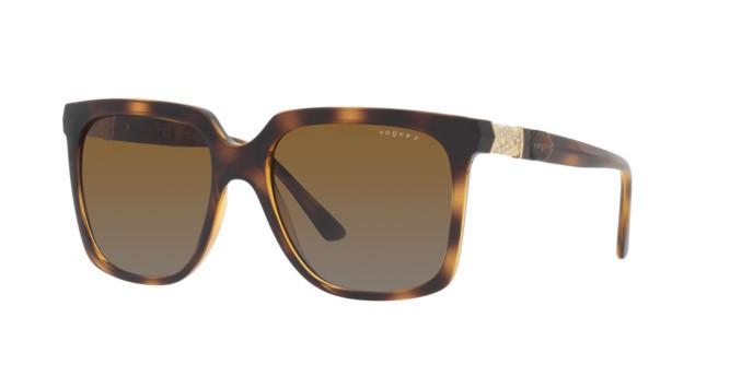 Occhiali da sole Vogue VO 5476SB (W656T5) colore havana scuro forma quadrato lenti polarizzata grigio sfumato marrone