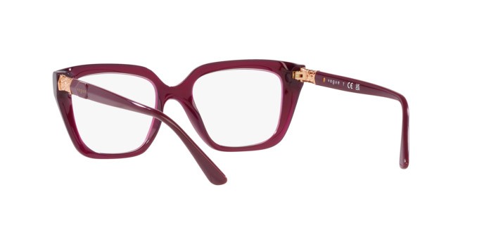 Occhiali da vista Vogue VO 5477B (2989) colore rosso ciliegia trasparente forma rettangolare lenti lente demo