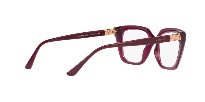 Occhiali da vista Vogue VO 5477B (2989) colore rosso ciliegia trasparente forma rettangolare lenti lente demo