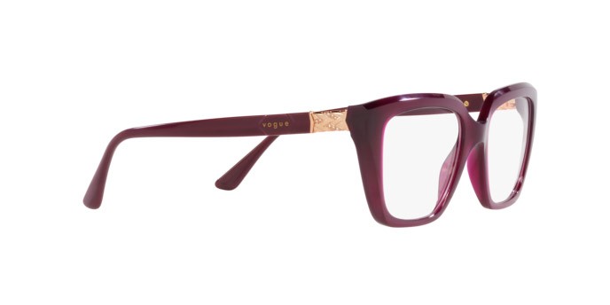 Occhiali da vista Vogue VO 5477B (2989) colore rosso ciliegia trasparente forma rettangolare lenti lente demo