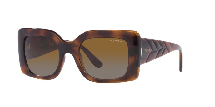 Sunglasses Vogue VO 5481S (2386T5) color top havana/marrone shape rectangle lenses polarizzata grigio sfumato marrone