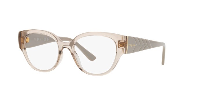 Eyeglasses Vogue VO 5482 (2990) color marrone chiaro trasparente shape pantos lenses lente demo