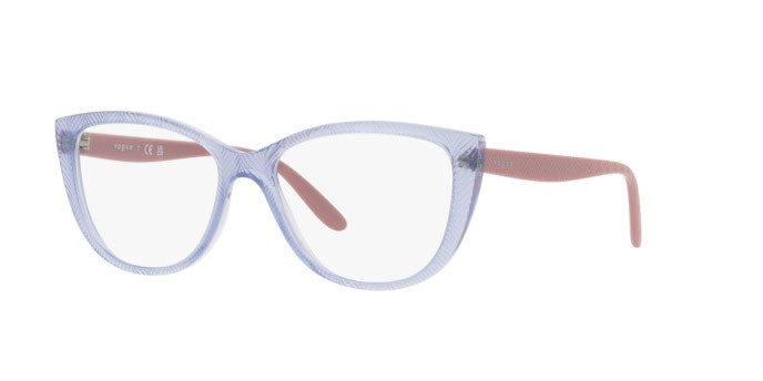 Eyeglasses Vogue VO 5485 (2925) color violetto chiaro trasparente shape cat eye lenses lente demo