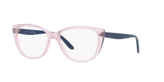 Eyeglasses Vogue VO 5485 (3044) color transparent light pink shape cat eye lenses lente demo
