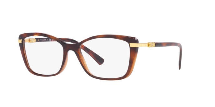 Eyeglasses Vogue VO 5487B (2386) color top havana/marrone chiaro shape butterfly lenses lente demo