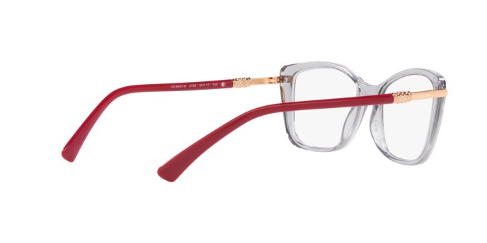 Eyeglasses Vogue VO 5487B (2726) color grigio trasparente shape butterfly lenses lente demo