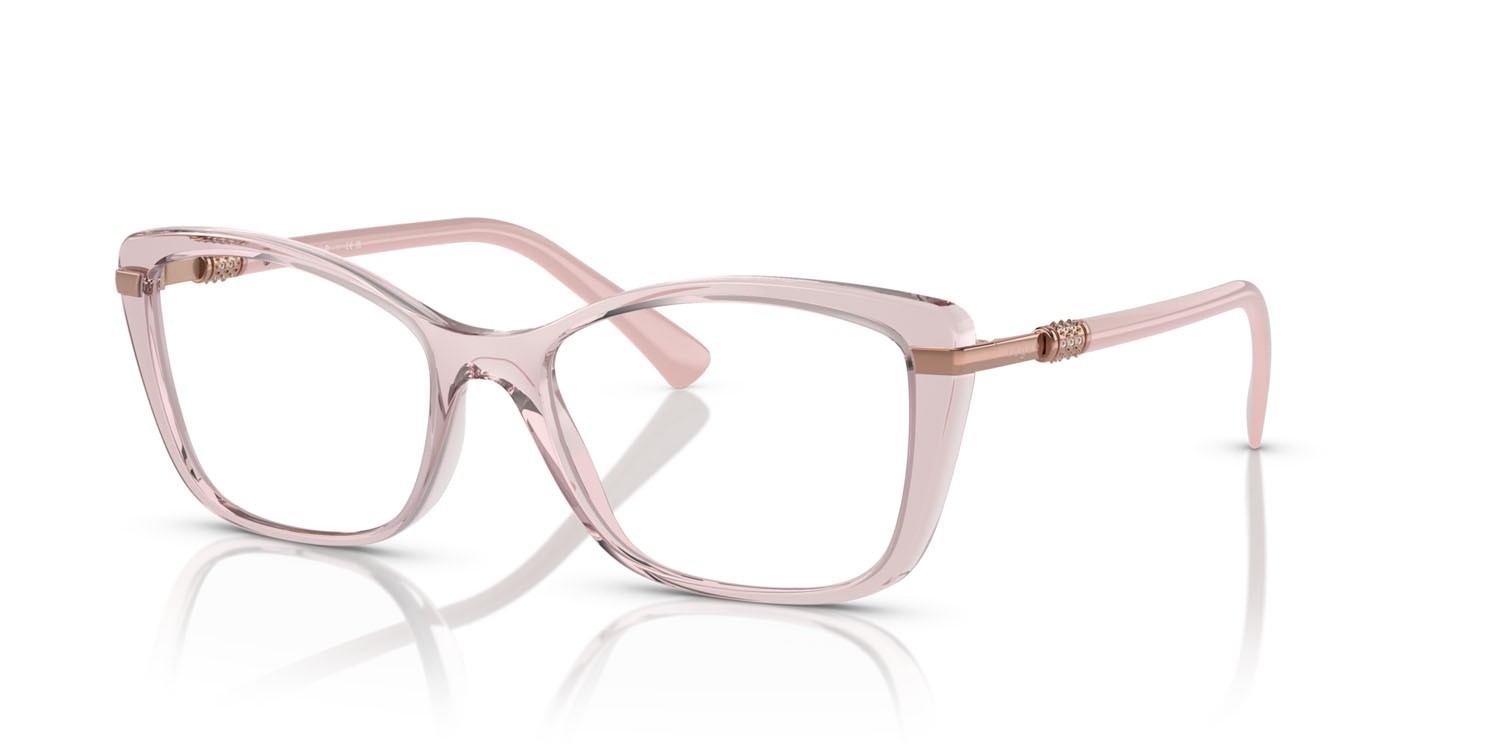 Eyeglasses Vogue VO 5487B (2942) color rosa trasparente shape butterfly lenses lente demo