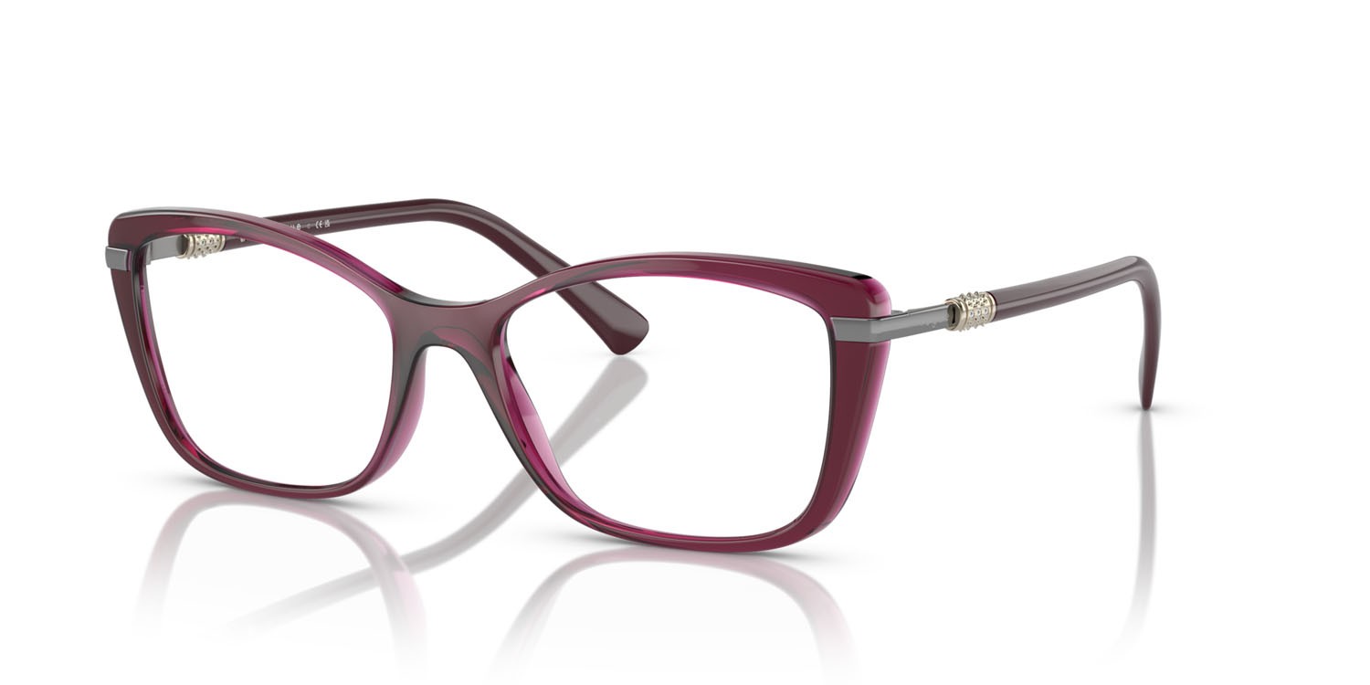 Brillen Vogue VO 5487B (2989) farbe rosso ciliegia trasparente form schmetterling gläser lente demo