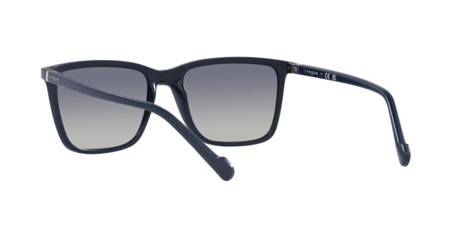 Occhiali da sole Vogue VO 5493S (30564L) colore semi matt full dark blue forma quadrato lenti blu sfumato grigio