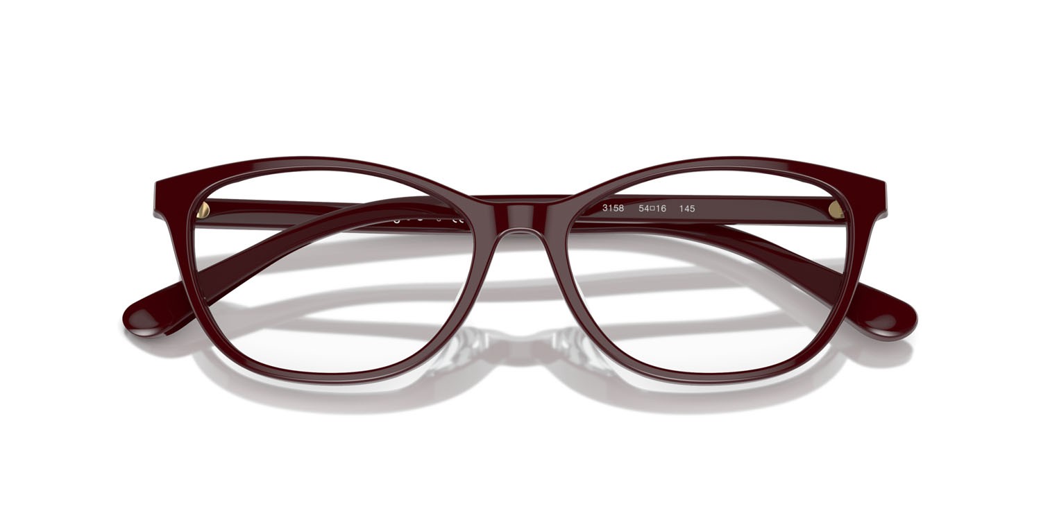 Occhiali da vista Vogue VO 5502D (3158) colore bordeaux full forma cat eye lenti lente demo