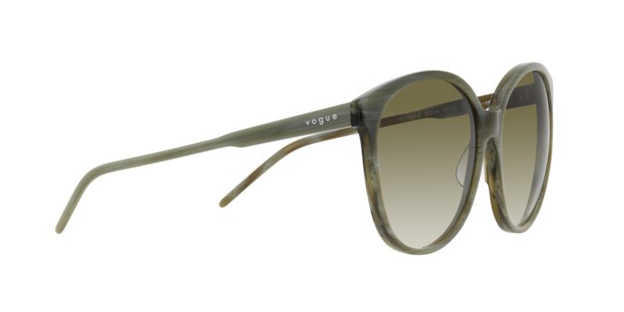 Sunglasses Vogue VO 5509S (30728E) color verde effetto corno shape pantos lenses trasparente sfumato verde