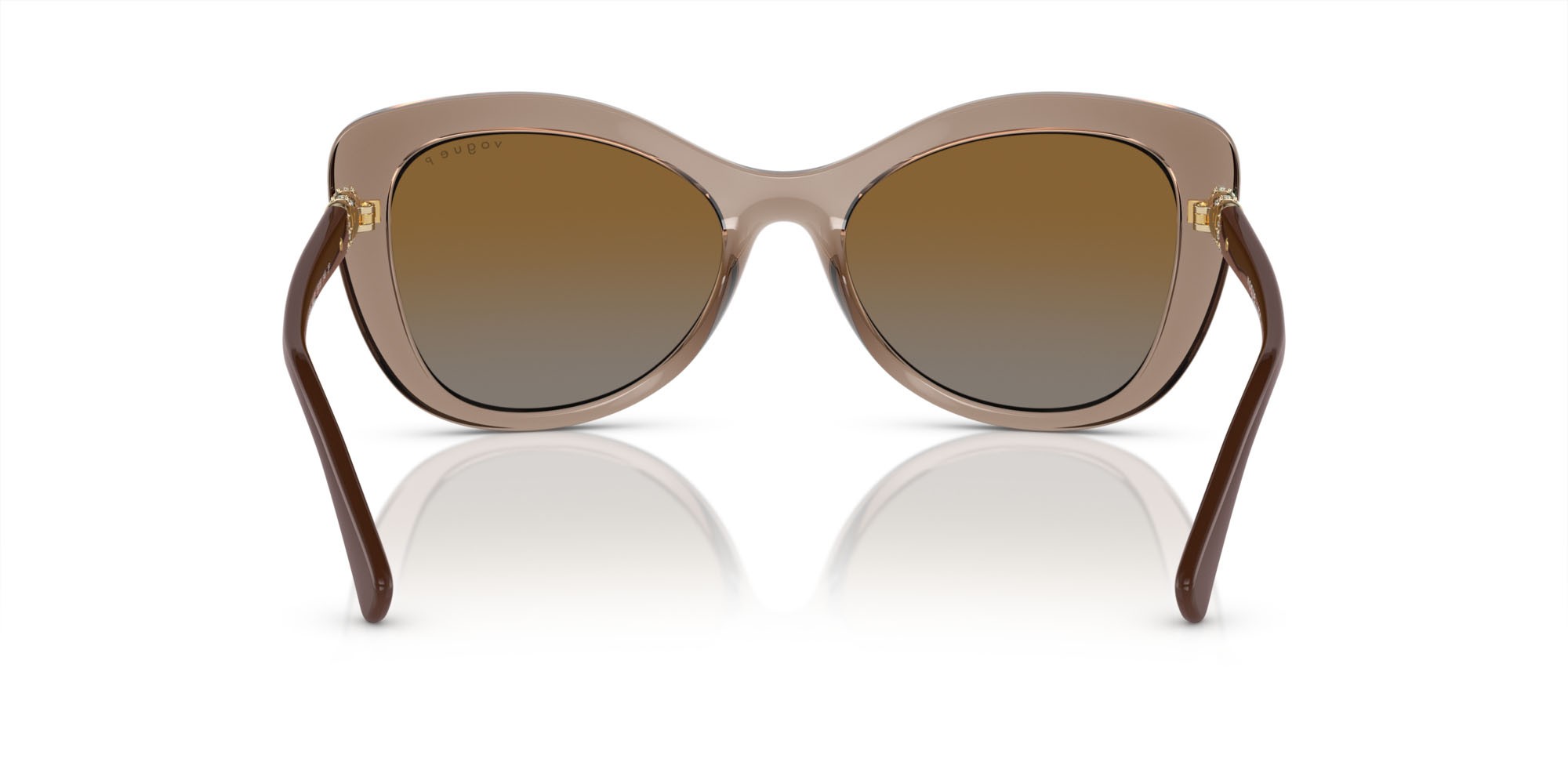 Occhiali da sole Vogue VO 5515SB (2940T5) colore marrone trasparente forma farfalla lenti polarized marrone sfumata