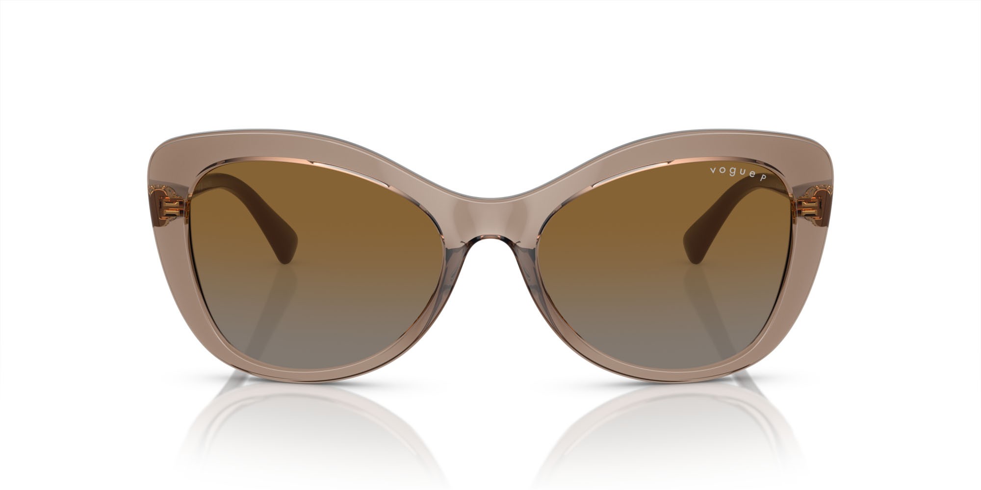Occhiali da sole Vogue VO 5515SB (2940T5) colore marrone trasparente forma farfalla lenti polarized marrone sfumata