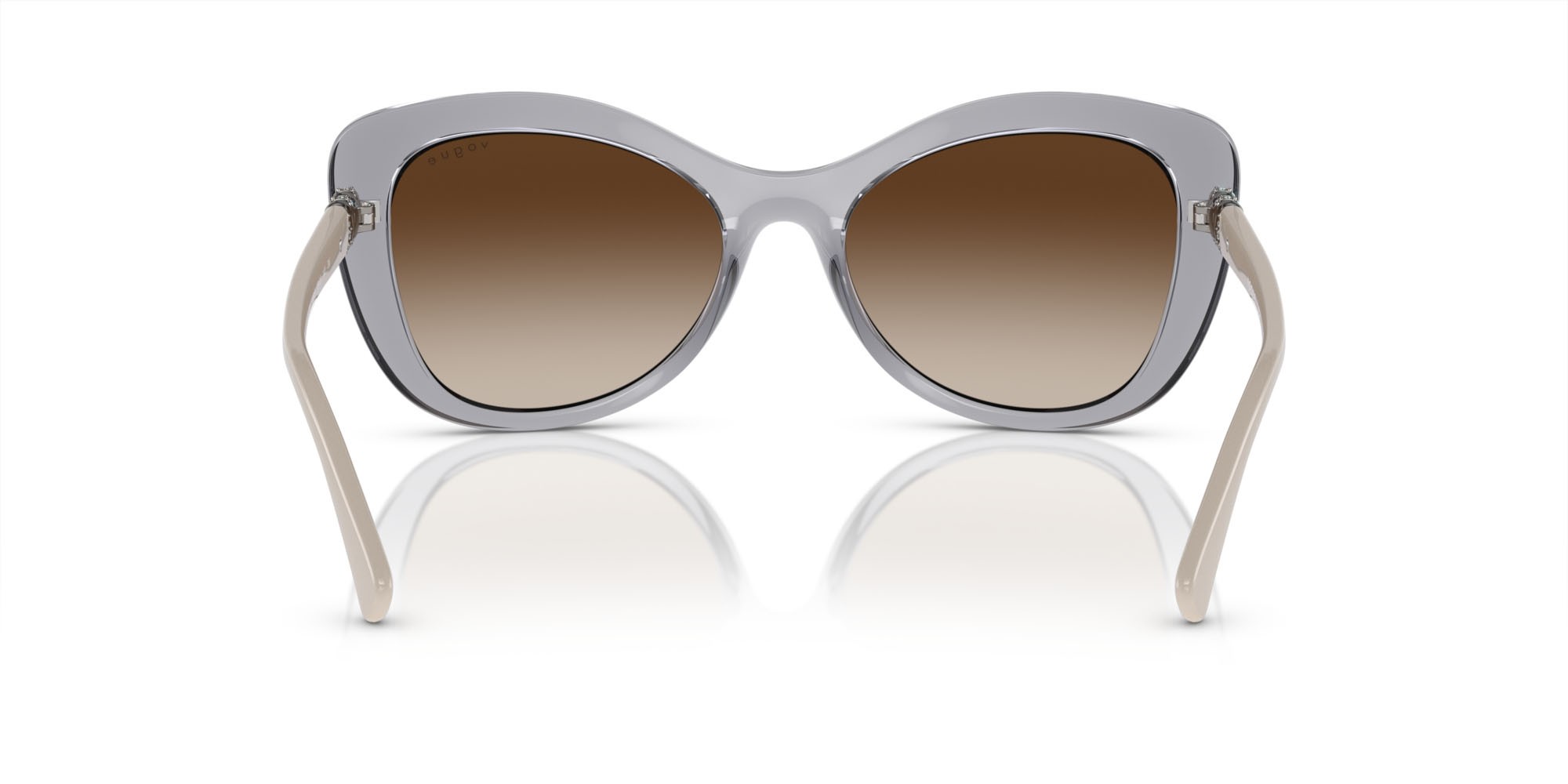 Occhiali da sole Vogue VO 5515SB (309913) colore grigio trasparente forma farfalla lenti marrone sfumato