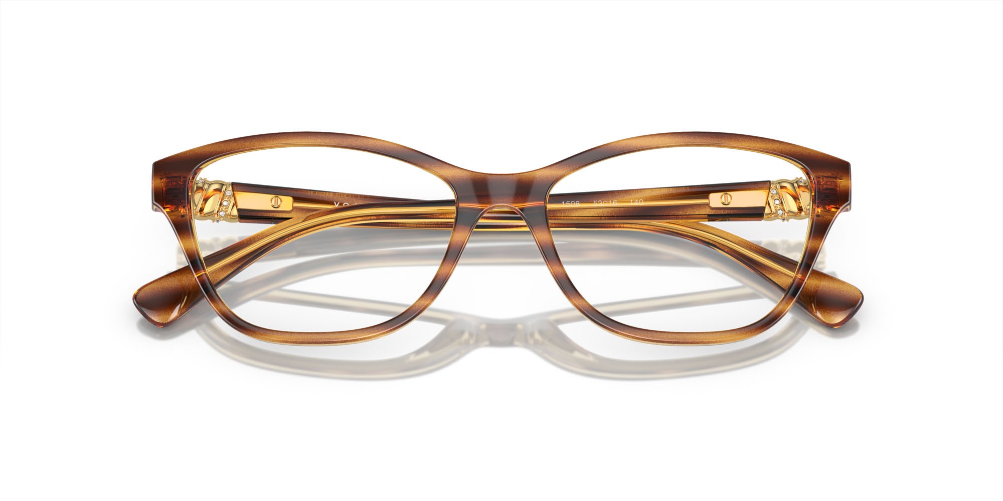 Brillen Vogue VO 5516B (1508) farbe havana scuro striato form quadratisch gläser lente demo
