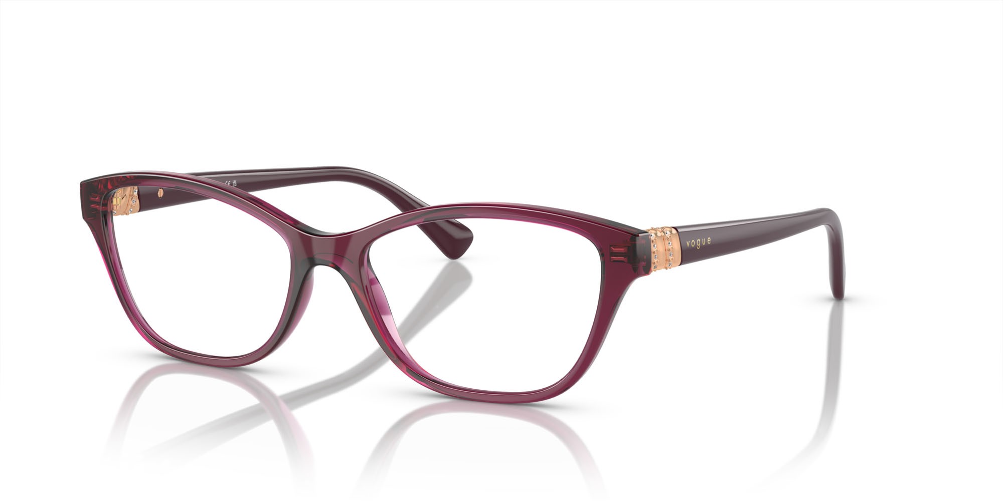 Occhiali da vista Vogue VO 5516B (2989) colore rosso ciliegia trasparente forma quadrato lenti lente demo