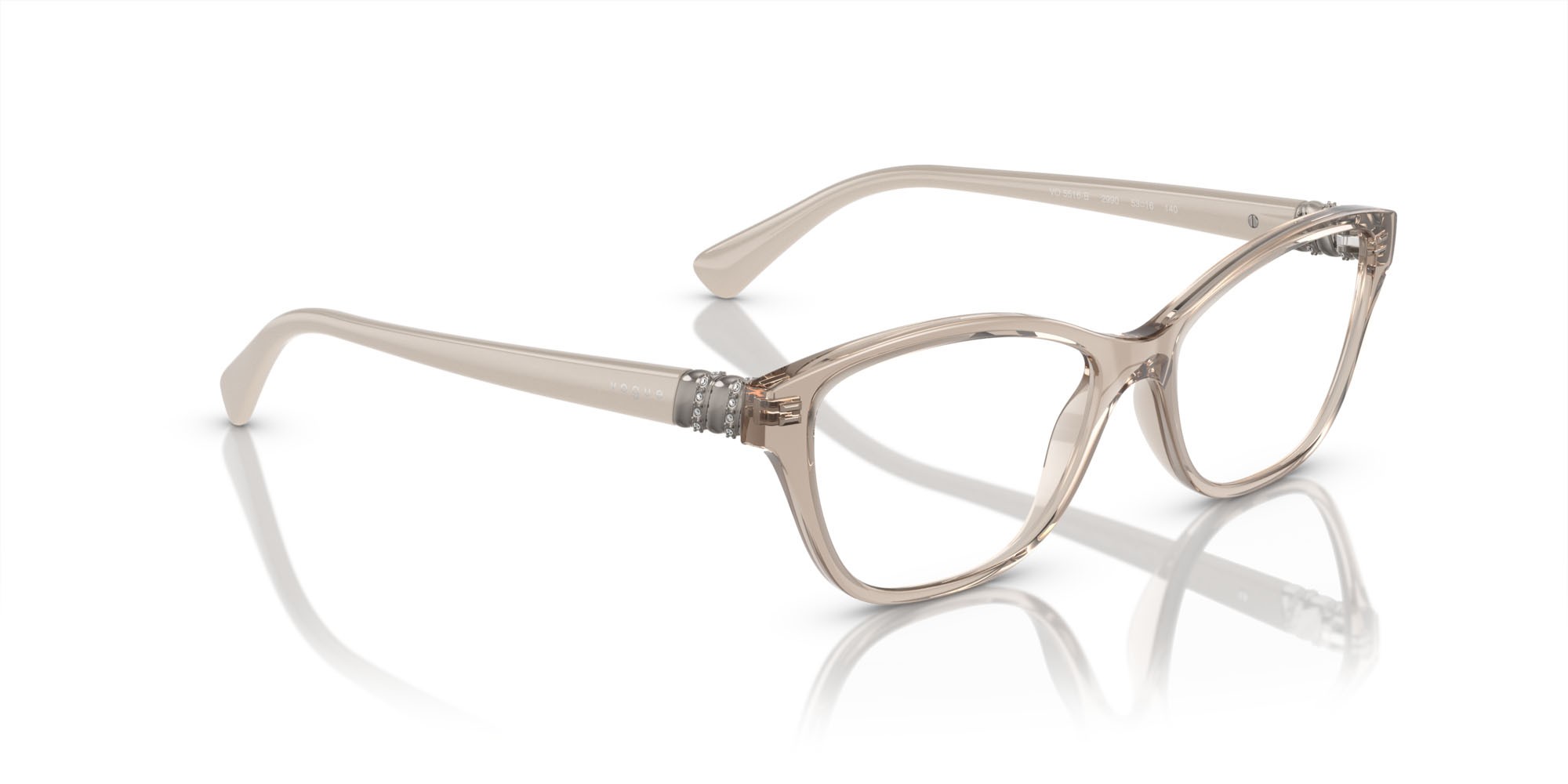 Eyeglasses Vogue VO 5516B (2990) color marrone chiaro trasparente shape square lenses lente demo