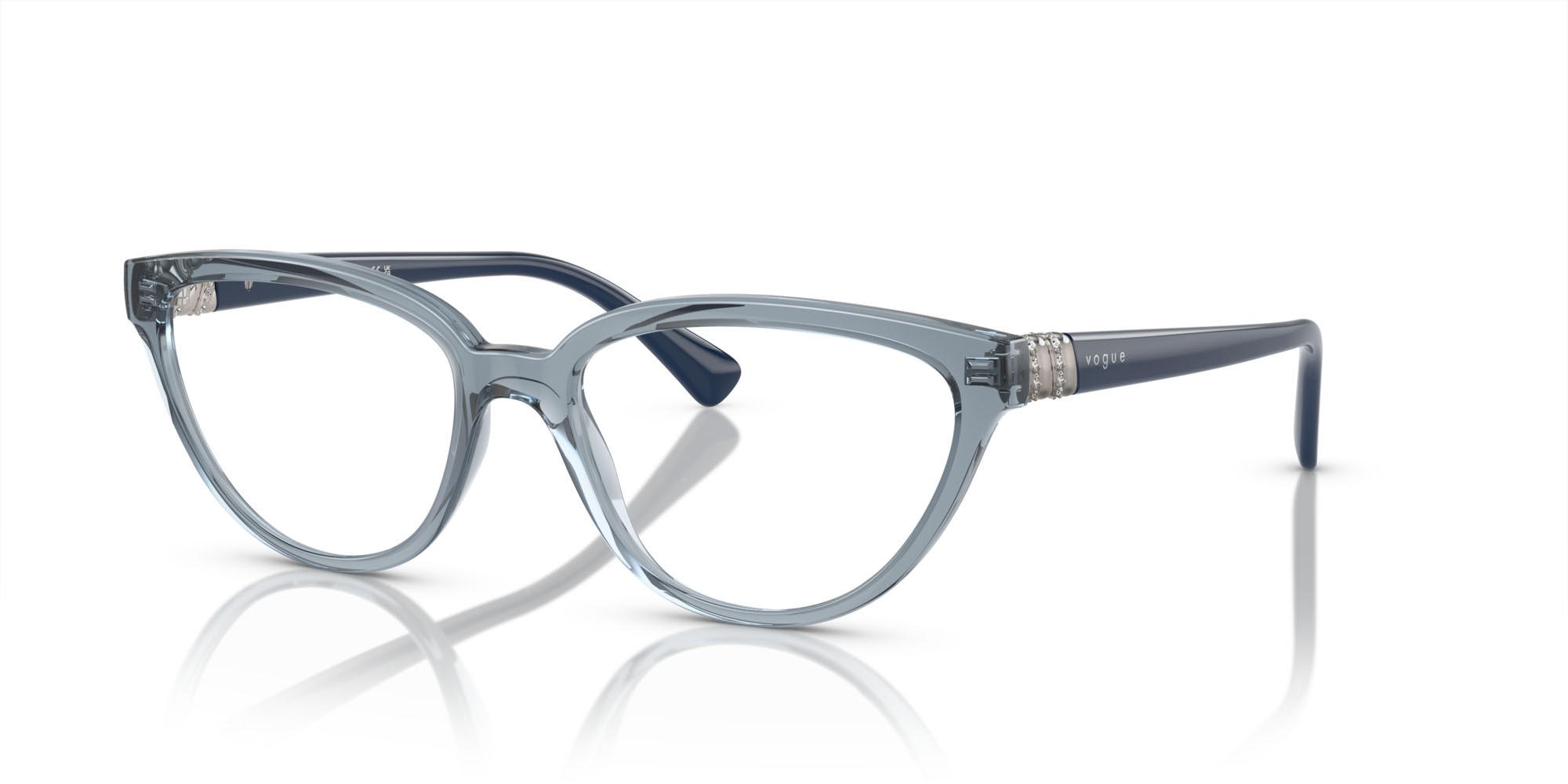 Eyeglasses Vogue VO 5517B (2966) color azzurro trasparente shape cat eye lenses lente demo