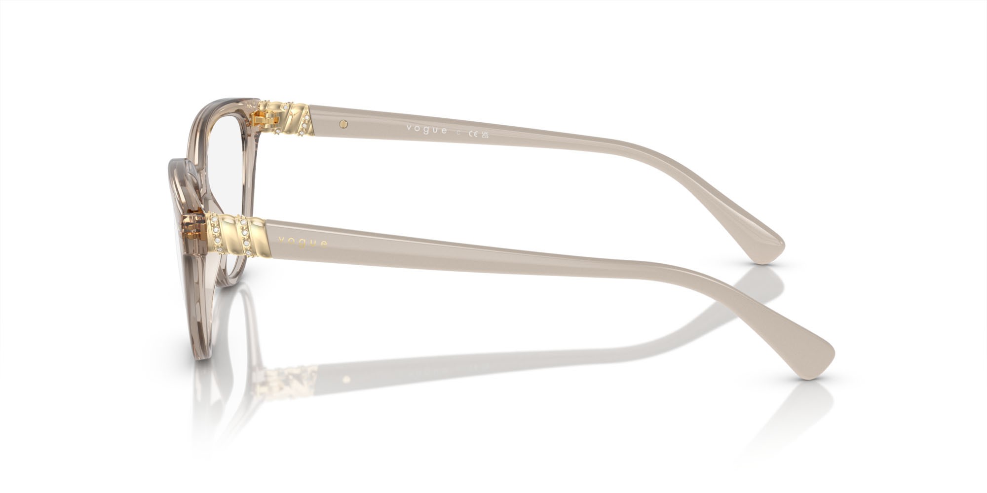 Brillen Vogue VO 5517B (2990) farbe marrone chiaro trasparente form cat-eye gläser lente demo