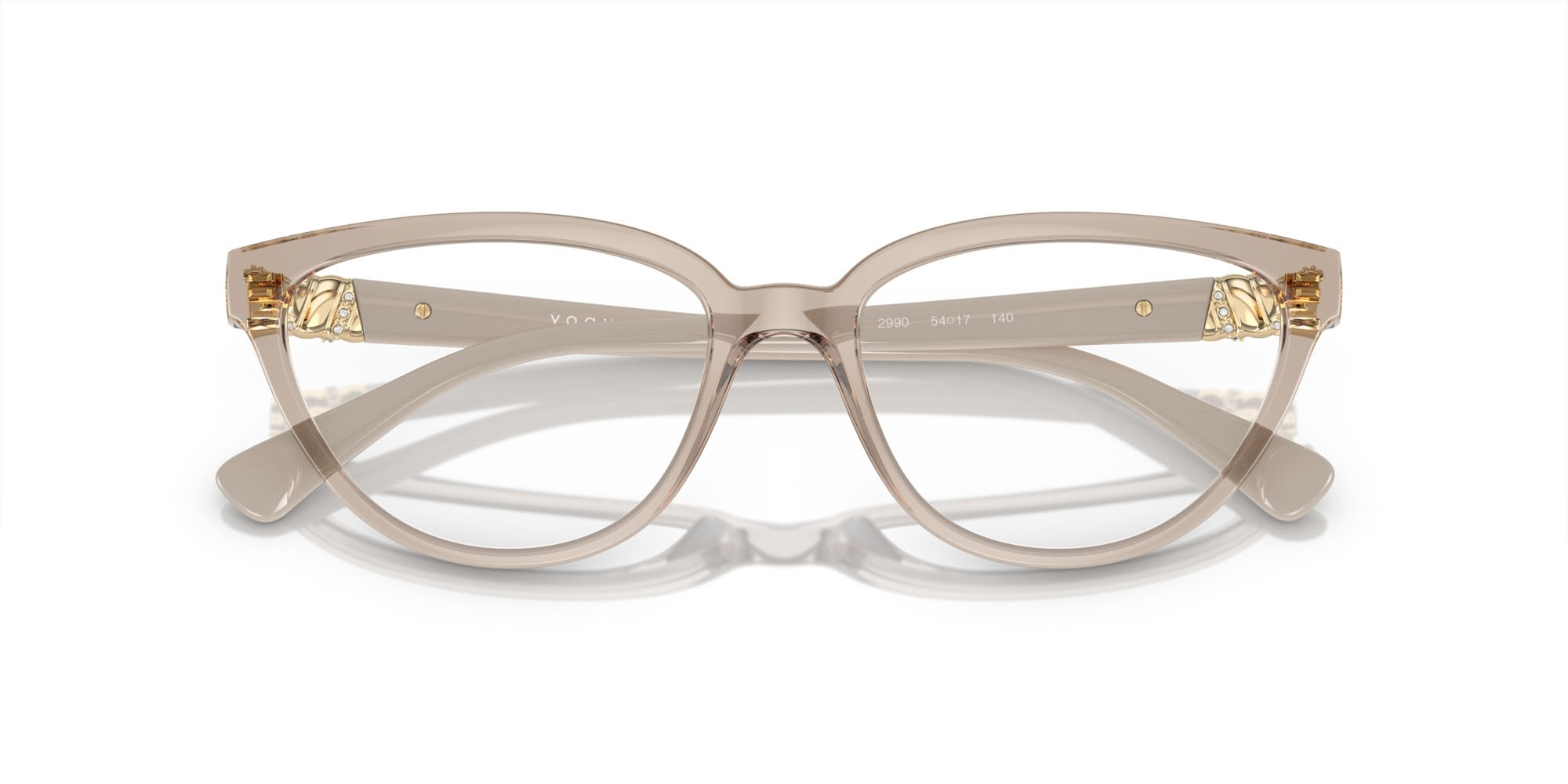Brillen Vogue VO 5517B (2990) farbe marrone chiaro trasparente form cat-eye gläser lente demo