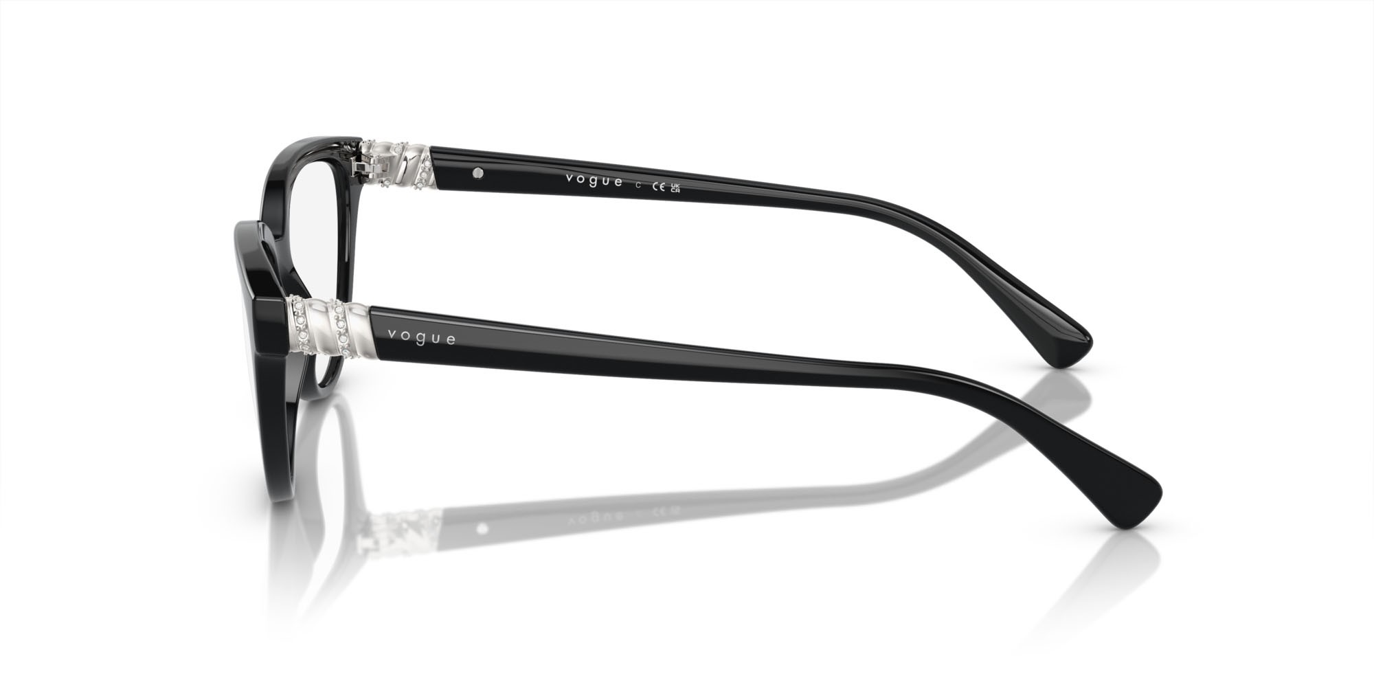 Occhiali da vista Vogue VO 5517B (W44) colore nero forma cat eye lenti lente demo