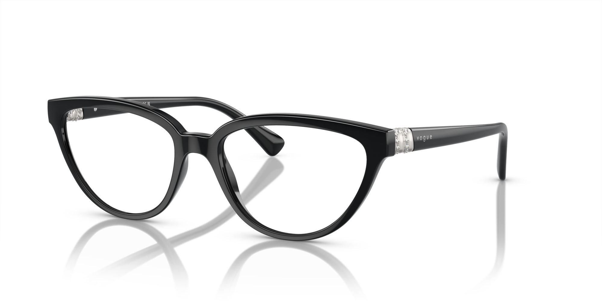 Occhiali da vista Vogue VO 5517B (W44) colore nero forma cat eye lenti lente demo