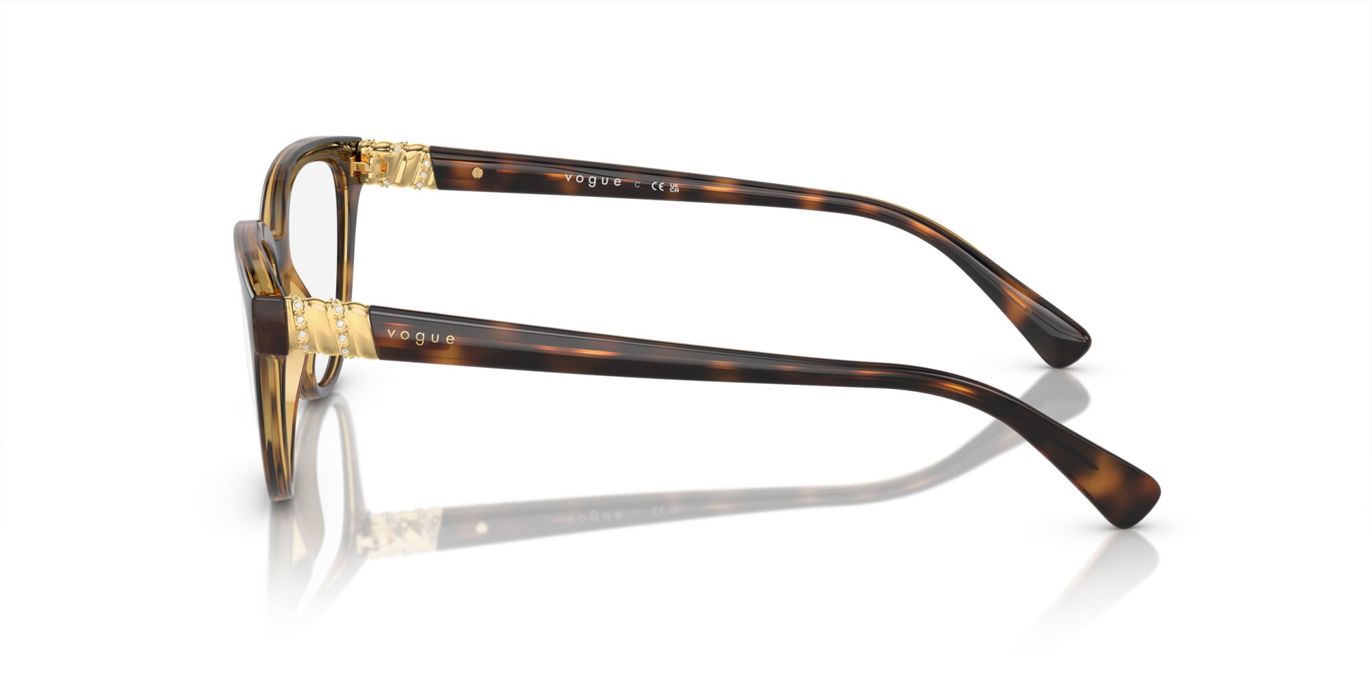 Brillen Vogue VO 5517B (W656) farbe havana scuro form cat-eye gläser lente demo