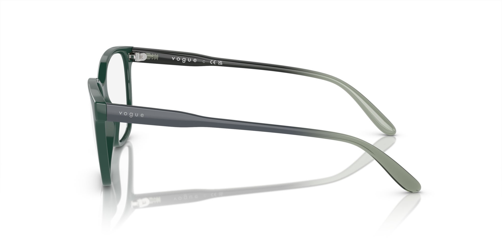 Eyeglasses Vogue VO 5518 (3050) color verde scuro full shape square lenses lente demo