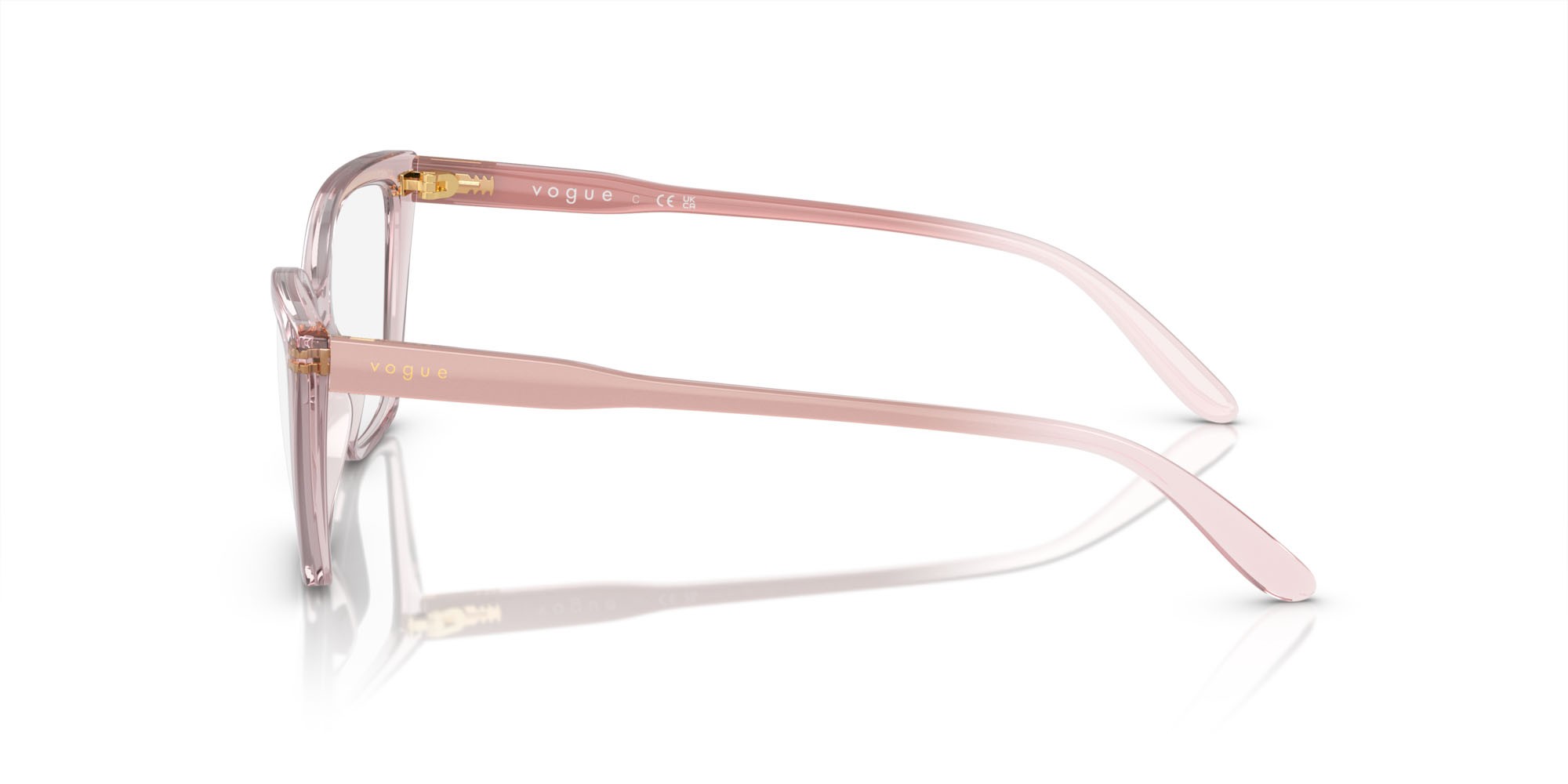Eyeglasses Vogue VO 5519 (2942) color rosa trasparente shape cat eye lenses lente demo