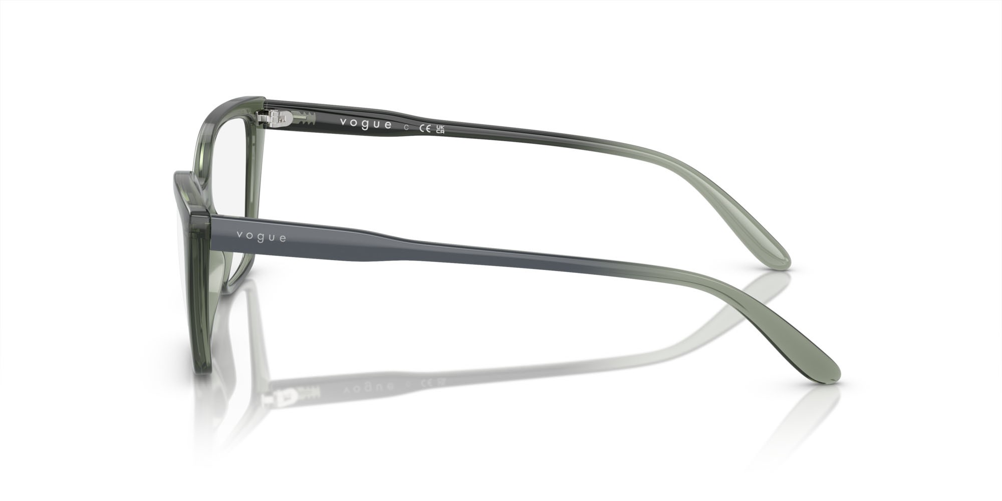 Brillen Vogue VO 5519 (3086) farbe verde germano reale trasparente form cat-eye gläser lente demo