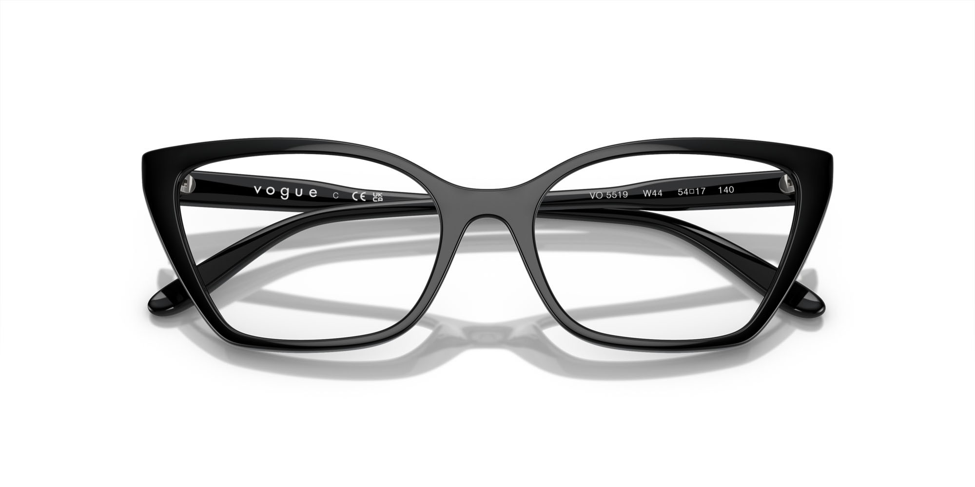 Eyeglasses Vogue VO 5519 (W44) color nero shape cat eye lenses lente demo