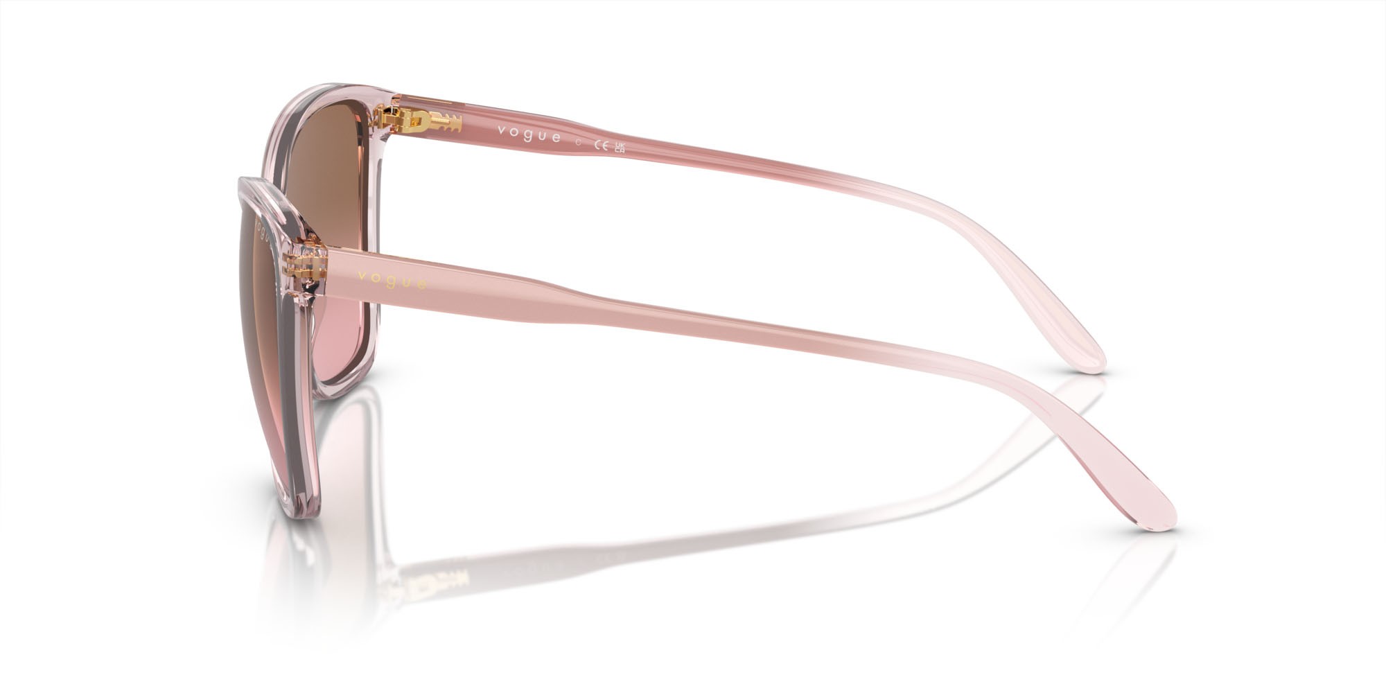 Occhiali da sole Vogue VO 5520S (294214) colore rosa trasparente forma farfalla lenti rosa sfumato marrone