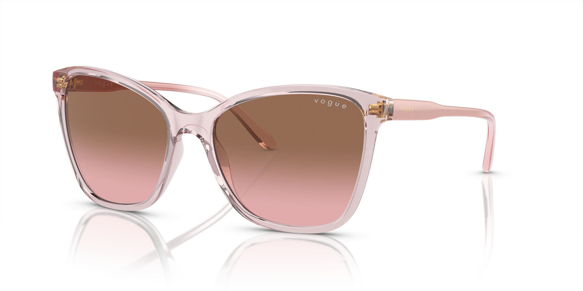 Occhiali da sole Vogue VO 5520S (294214) colore rosa trasparente forma farfalla lenti rosa sfumato marrone