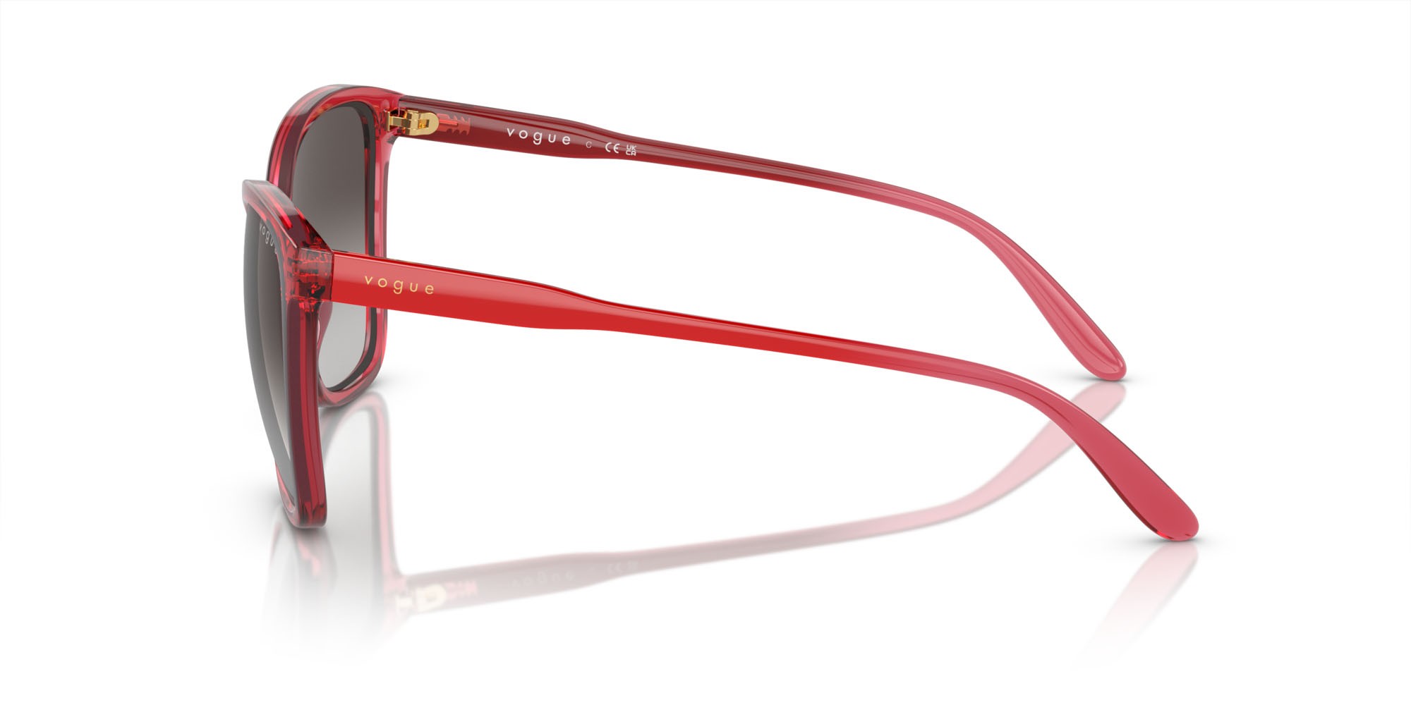 Sonnenbrillen Vogue VO 5520S (30848G) farbe rosso trasparente form schmetterling gläser sfumato grigio