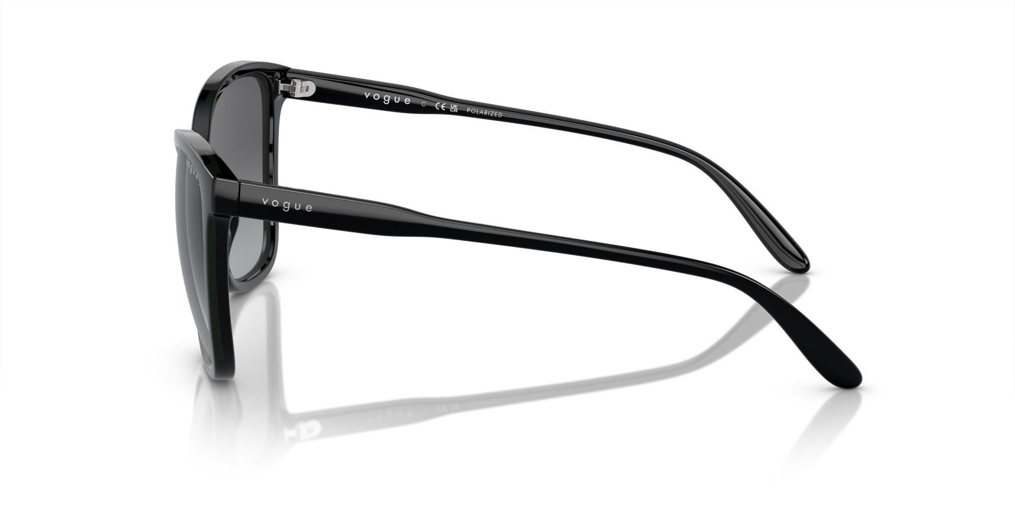 Occhiali da sole Vogue VO 5520S (W44/T3) colore nero forma farfalla lenti grigio sfumato polarizzata
