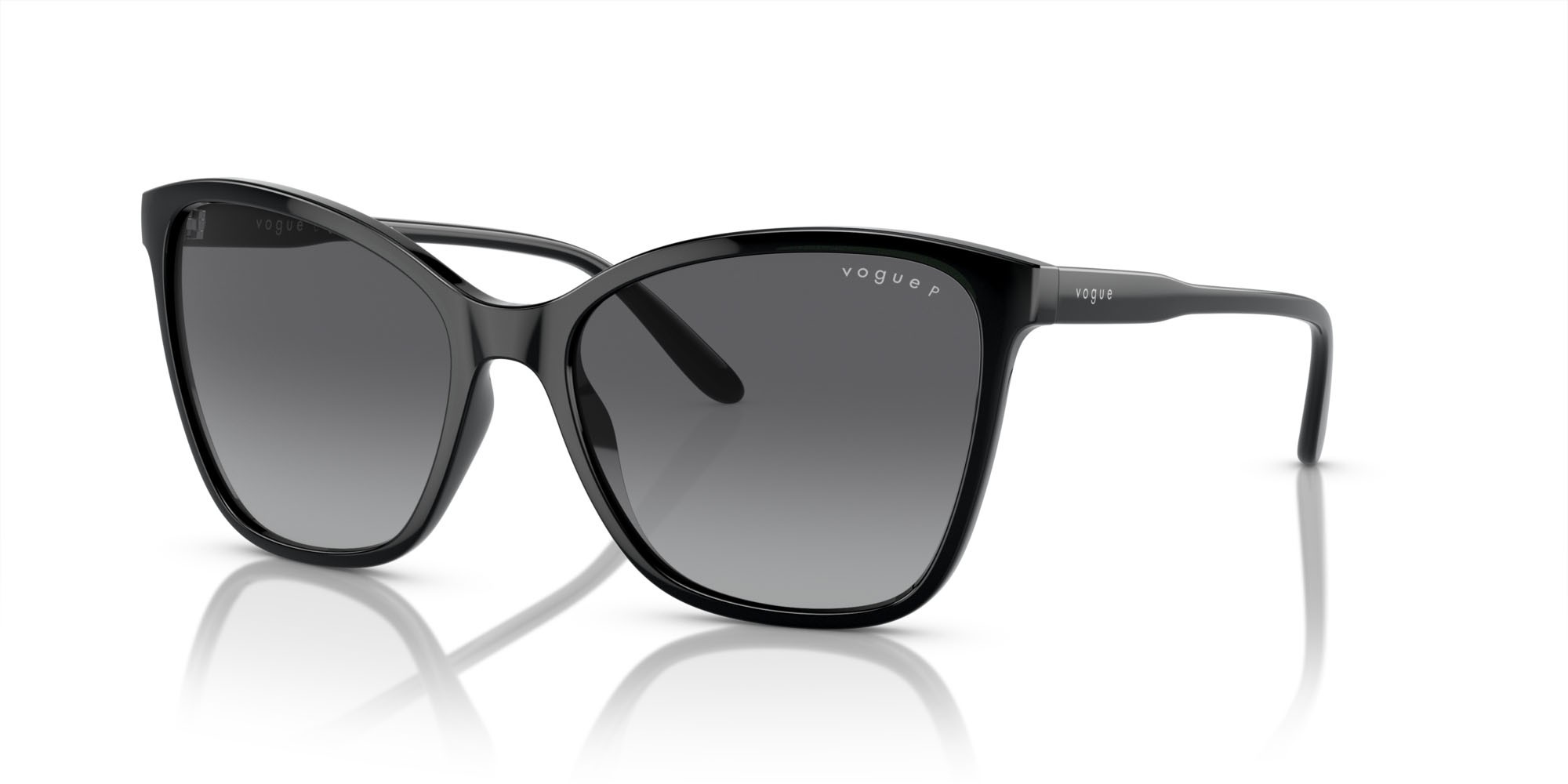 Occhiali da sole Vogue VO 5520S (W44/T3) colore nero forma farfalla lenti grigio sfumato polarizzata